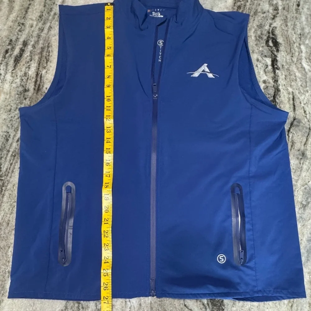 Stitch Golf Vest Mens Large Blue Full Zip SWS Weather System 211SA Performance